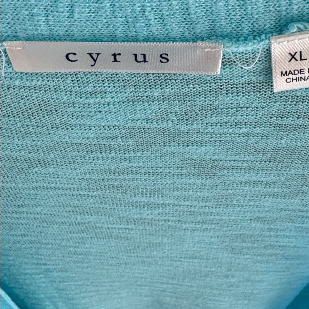 Cyrus Open-Front Long Cardigan in Aquarius Blue Size XL - Picture 3 of 4